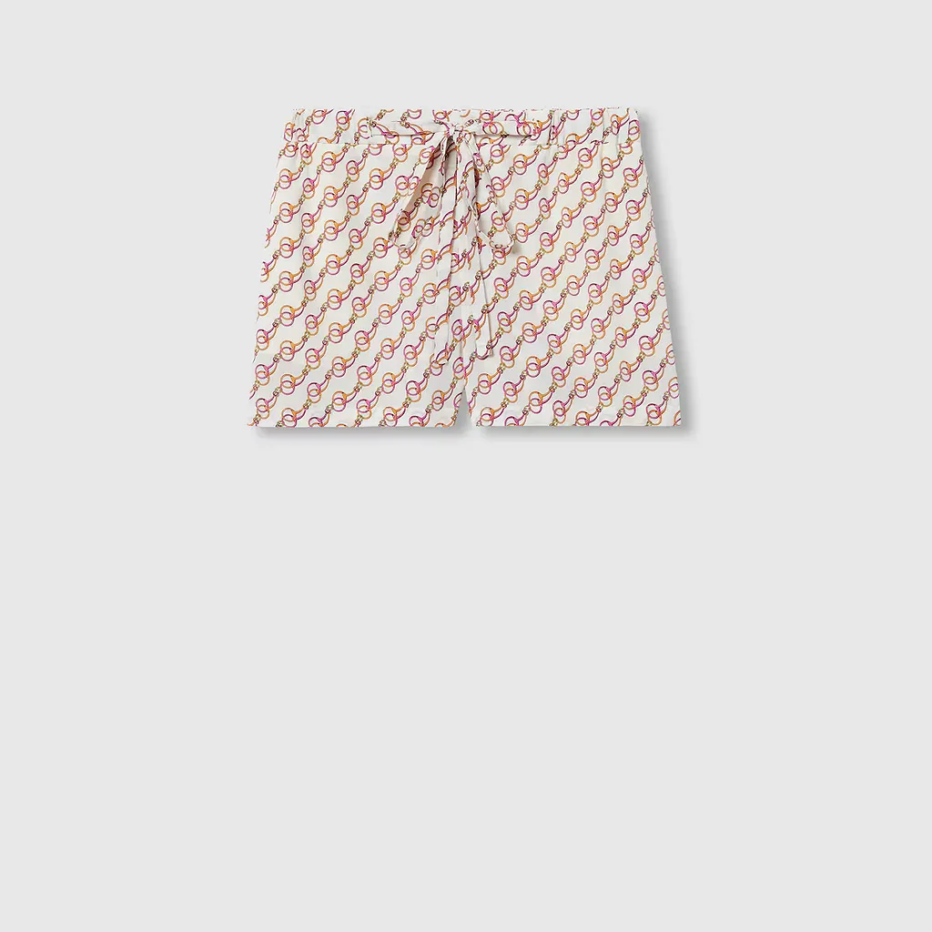 Printed Silk Shorts