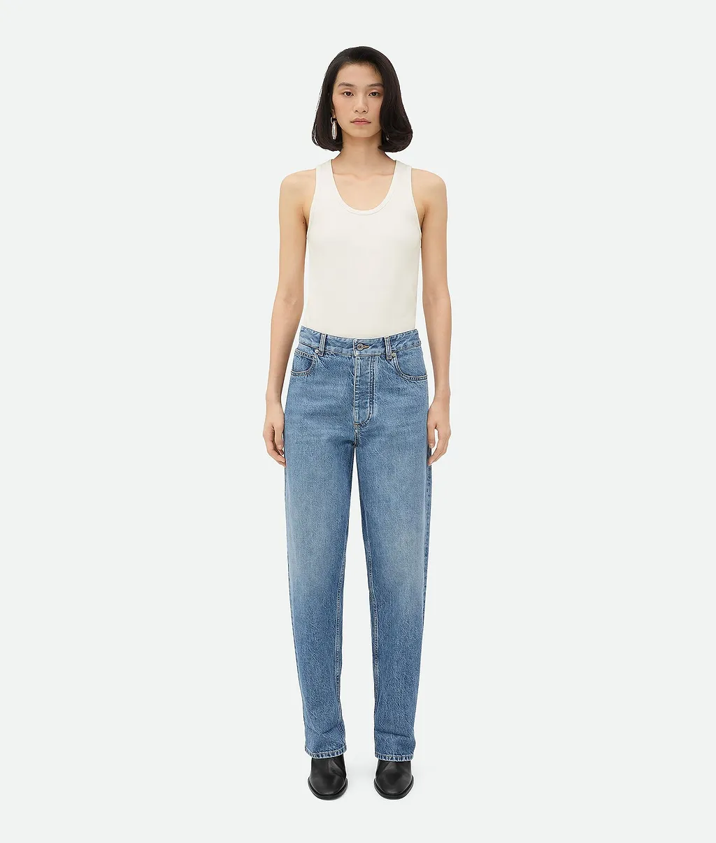 Vintage Indigo Turned Up Jeans