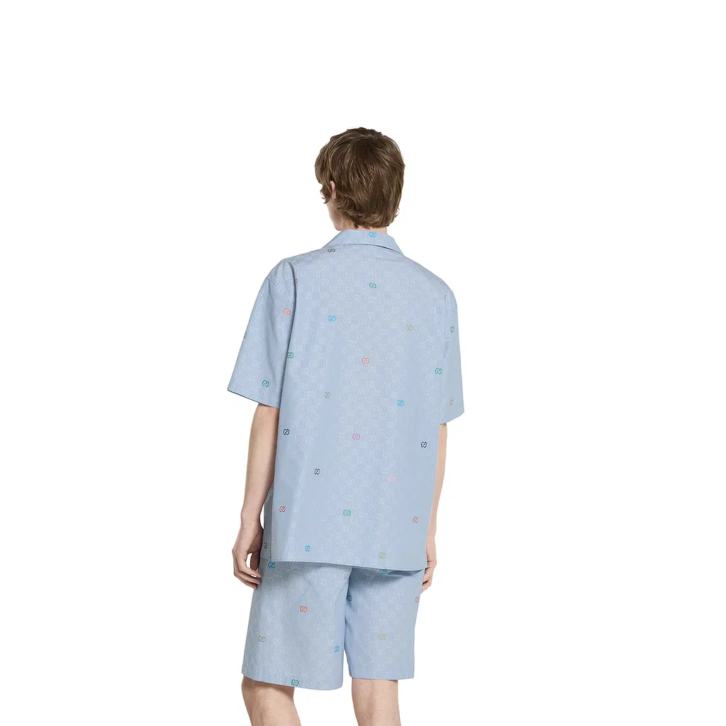 Striped Cotton Bowling Shirt