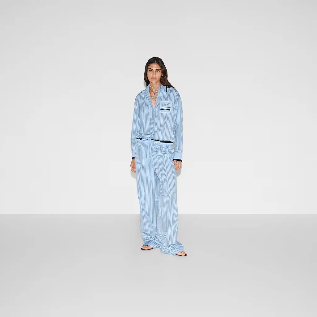 Printed Cotton Poplin Trousers