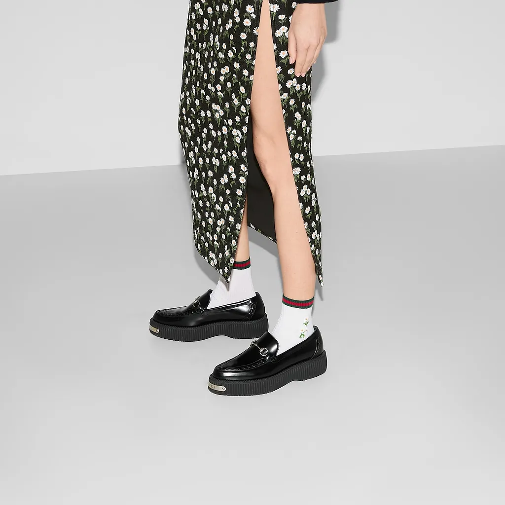 Embroidered Cotton Blend Socks