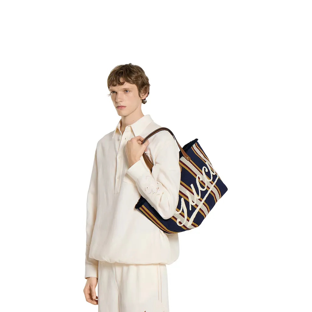 Embroidered Medium Canvas Tote Bag