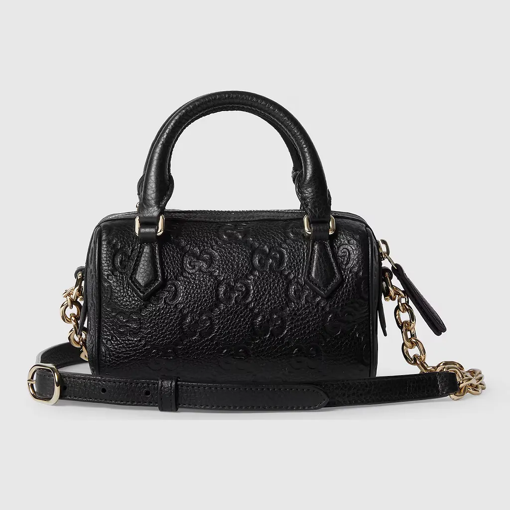 Gg Emblem Mini Boston Bag