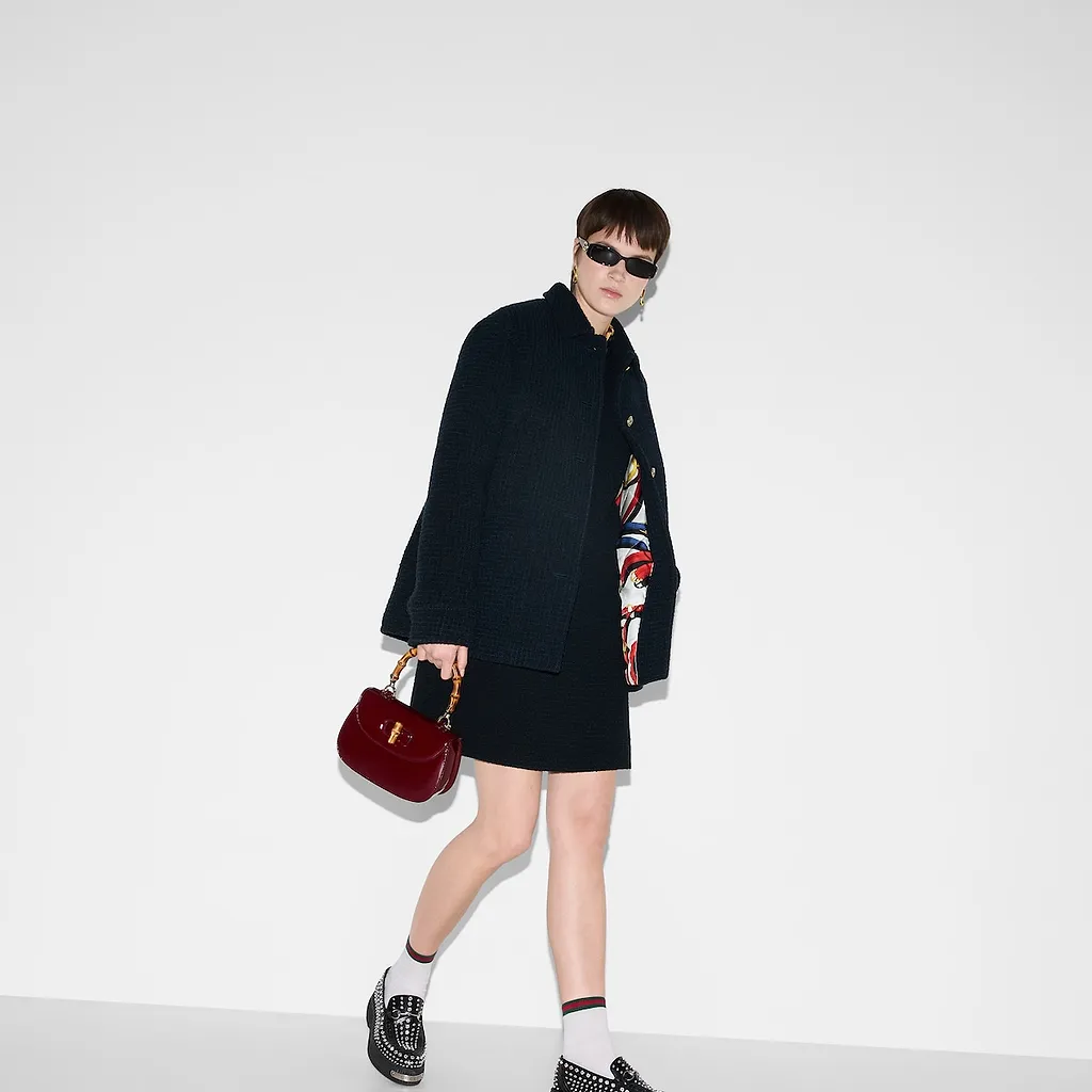 Checked Bouclé Wool Coat