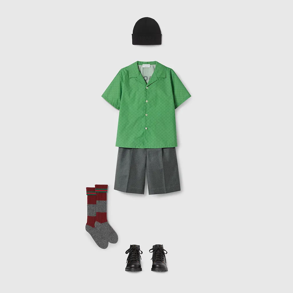 Children's Printed Gg Cotton Shirt