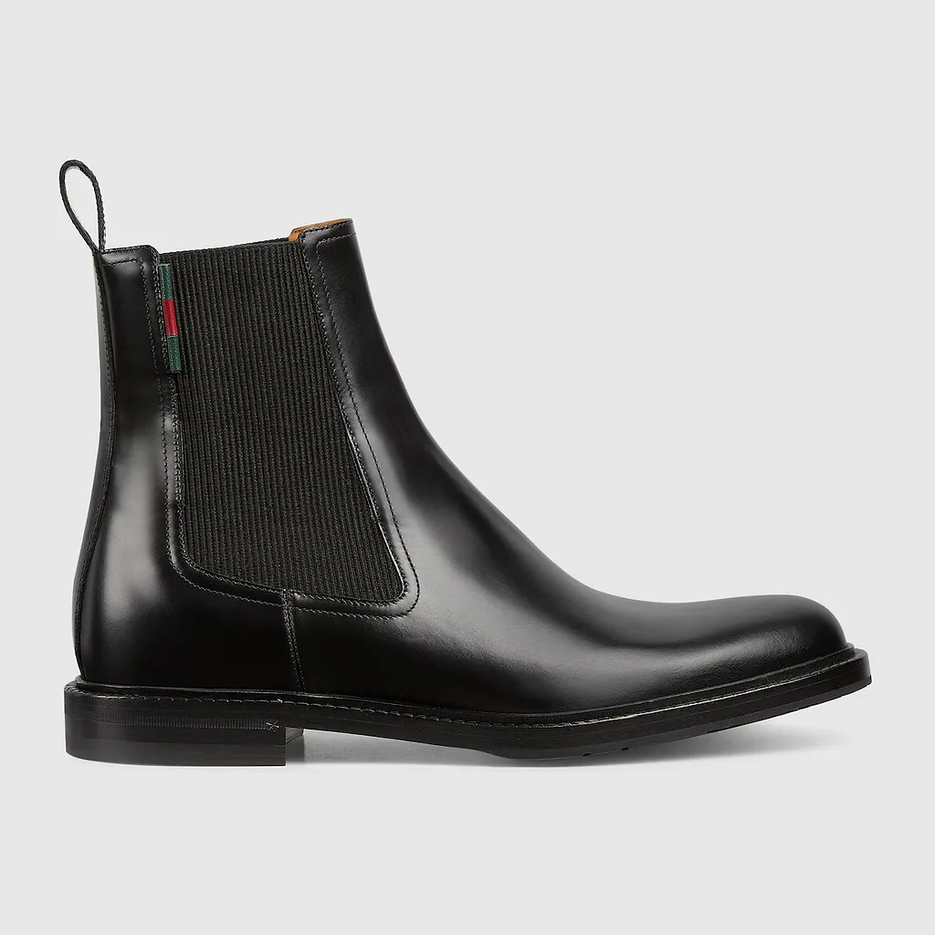 Ankle Boot With Leather Web