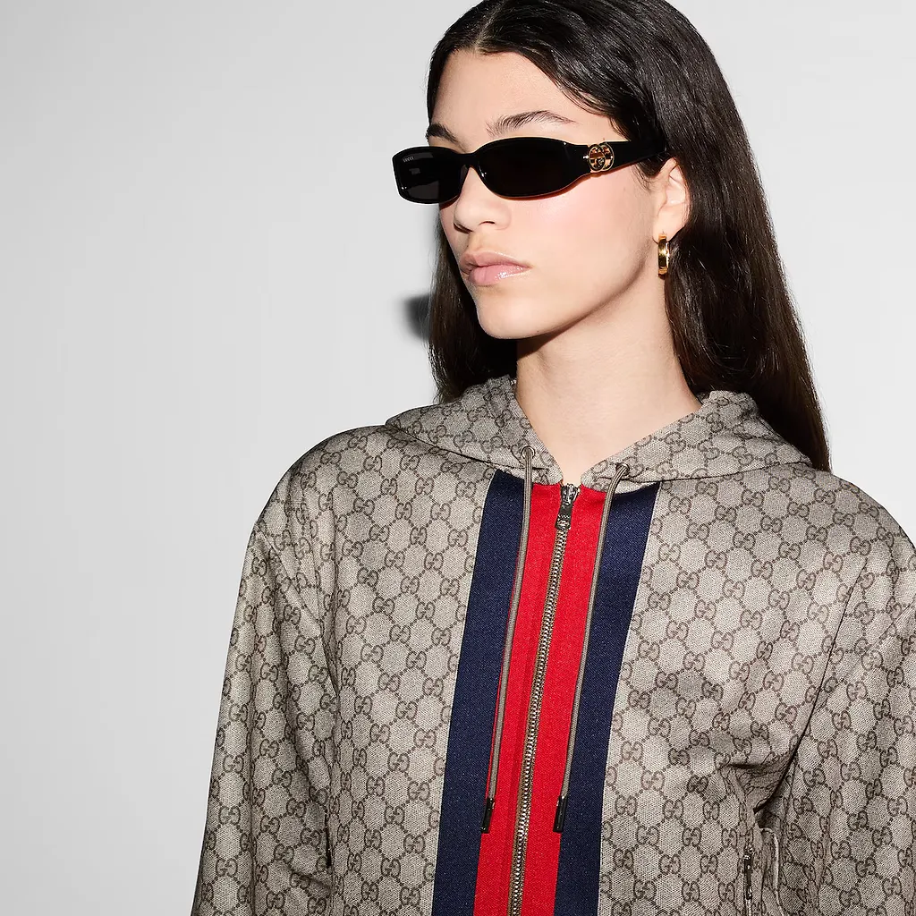 Gg Technical Jersey Zip Jacket