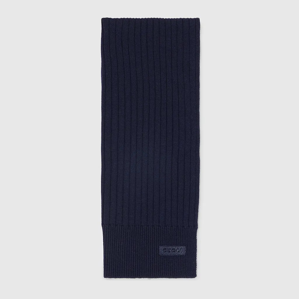Knit Wool Scarf With Logo