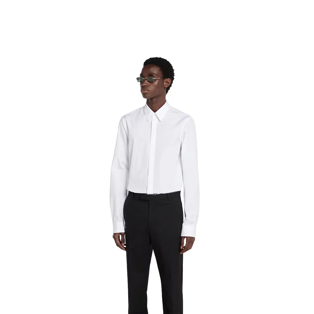 Cotton Poplin Shirt With Embroidery