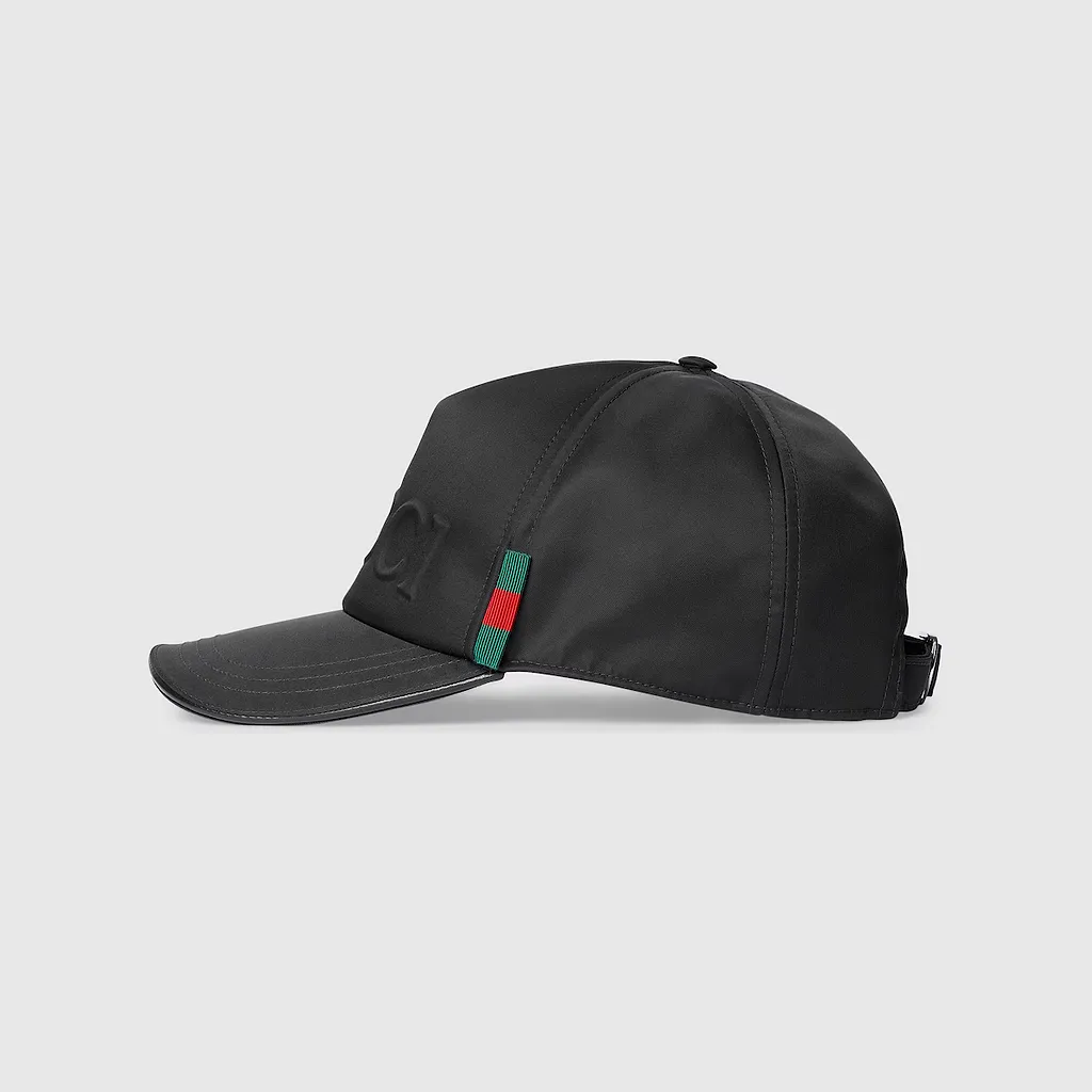 Nylon Baseball Hat With Gucci Logo