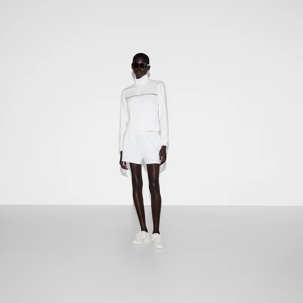 Gg Terrycloth Cotton Zip Sweatshirt