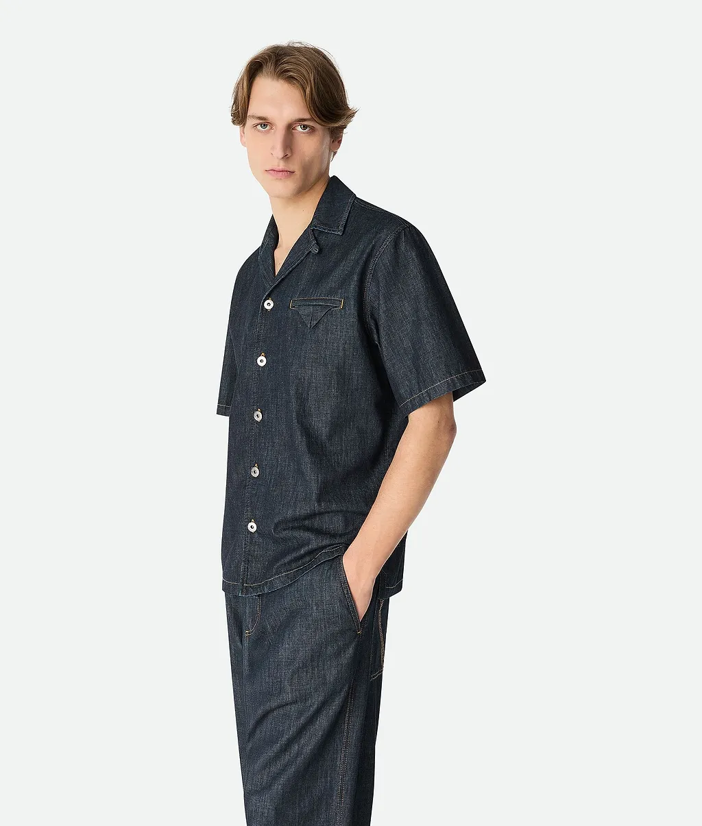 Rinsed Indigo Straight Denim Shirt