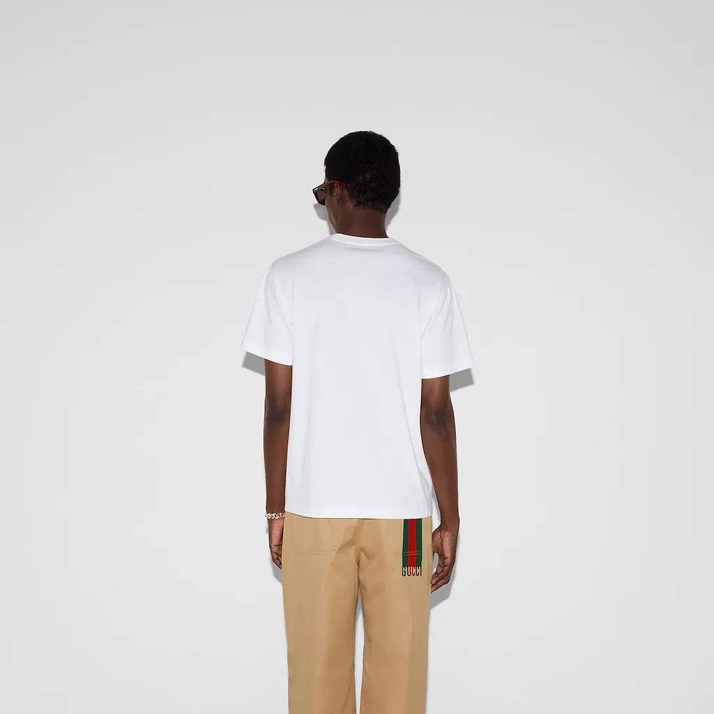 Cotton Jersey T-Shirt With Print