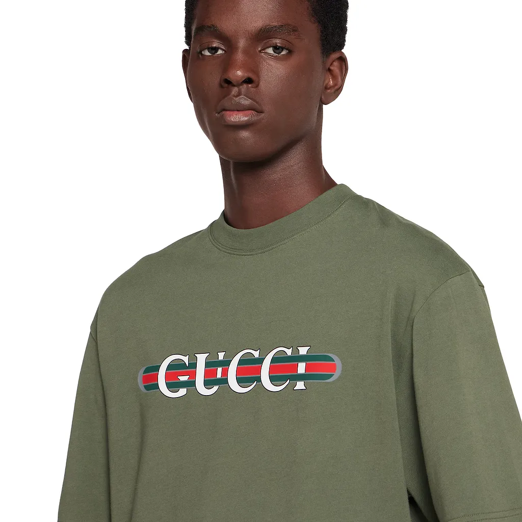 Heavy Cotton Jersey T-Shirt With Print