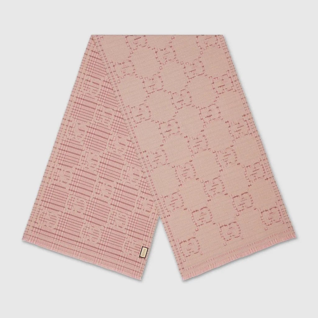 Check Gg Wool Jacquard Scarf