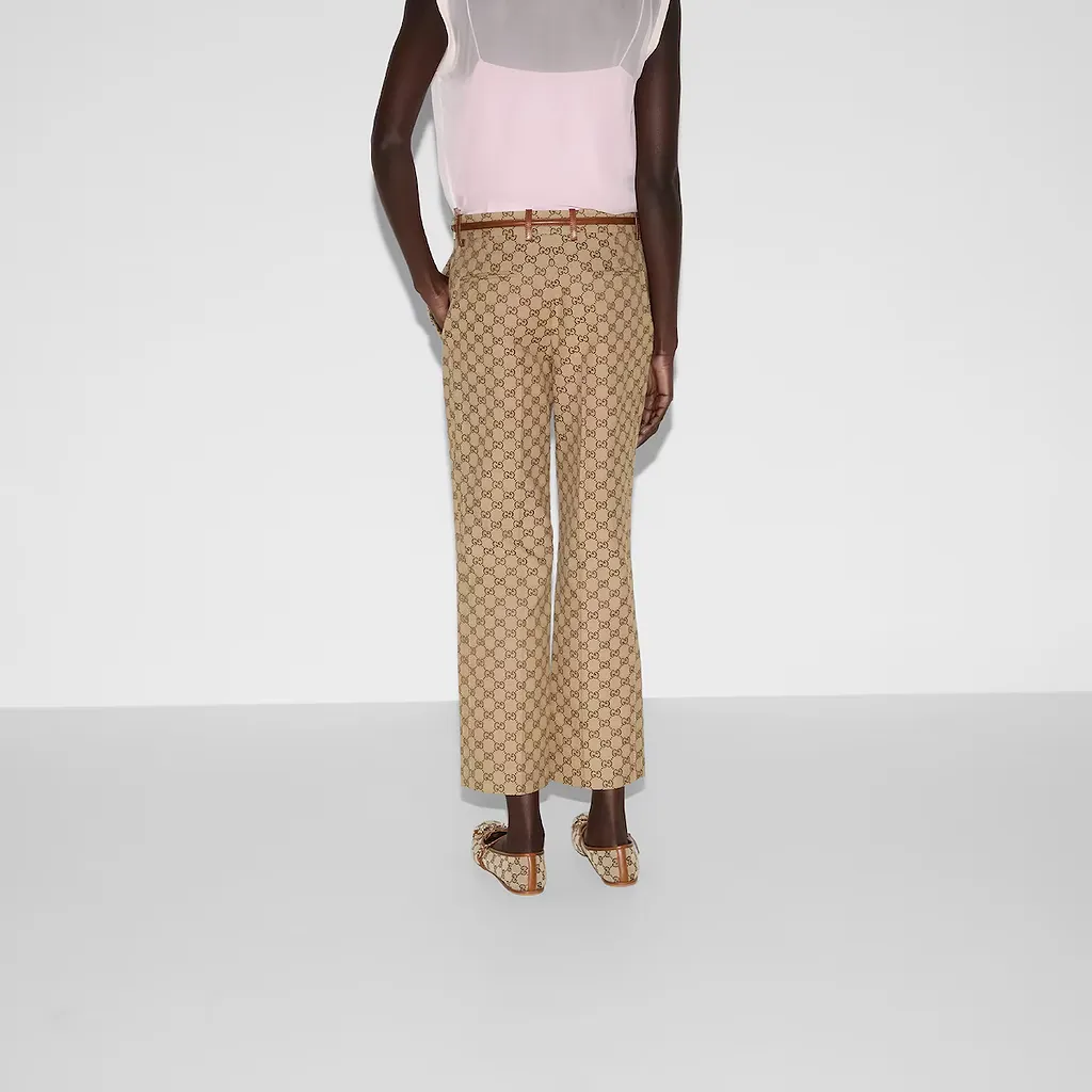 Gg Canvas Trousers With Horsebit