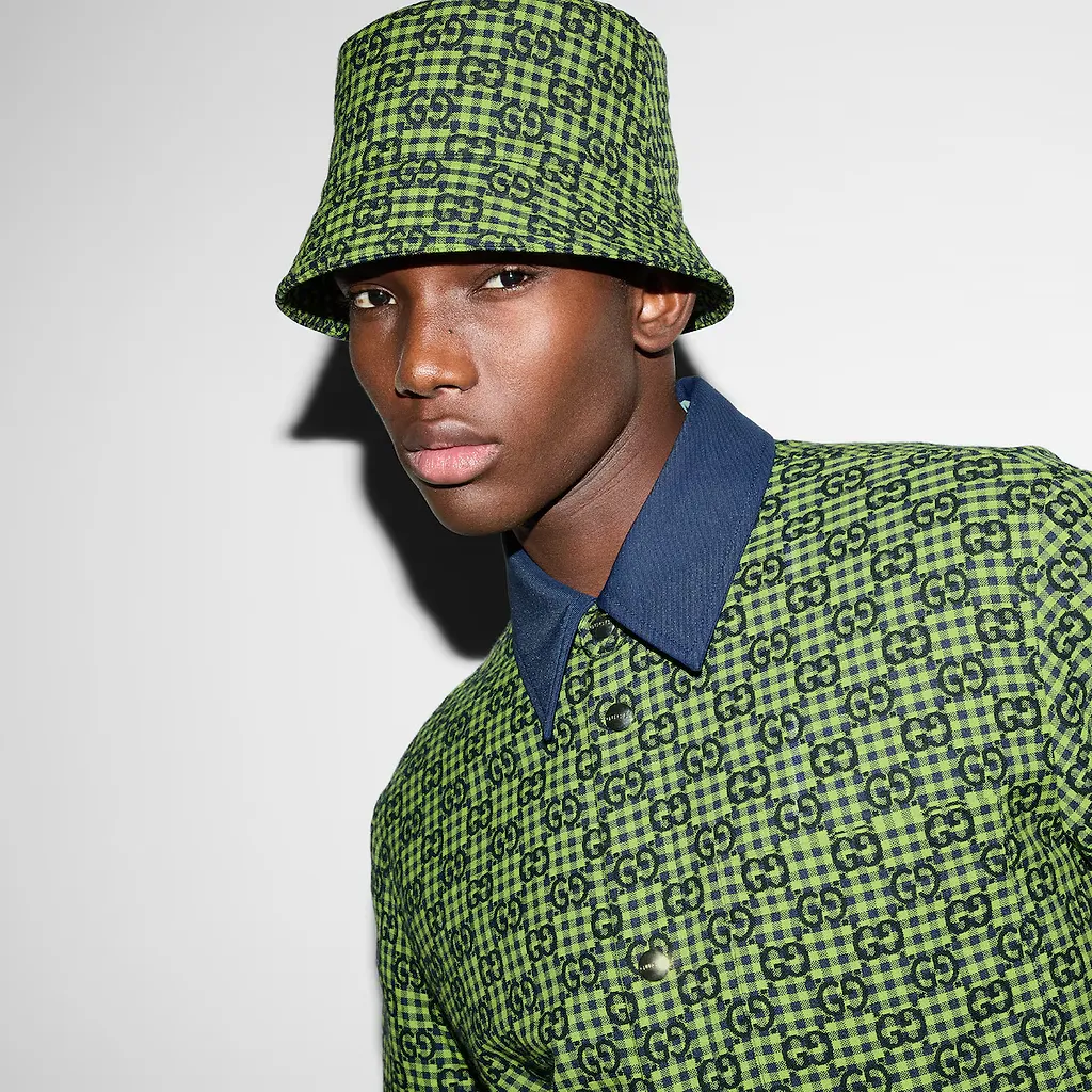 Gg Gingham Cotton Wool Jacket