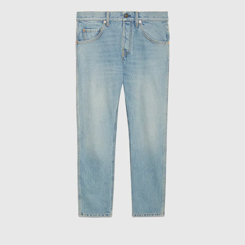 Tapered Denim Trousers