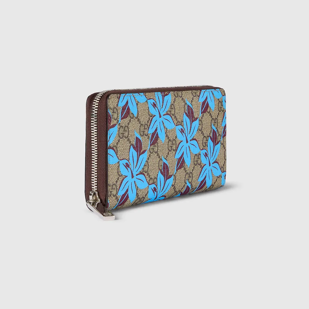 Gg Printed Zip Around Wallet