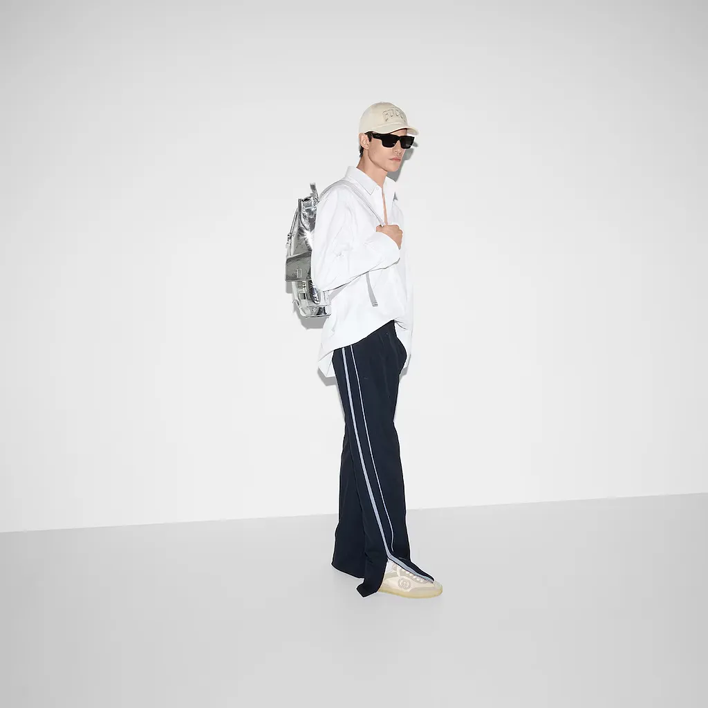 Embroidered Wool Twill Pant
