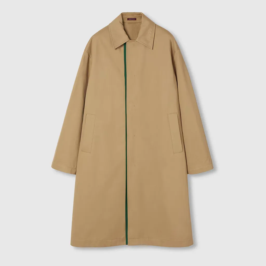 Embossed Cotton Coat With Web