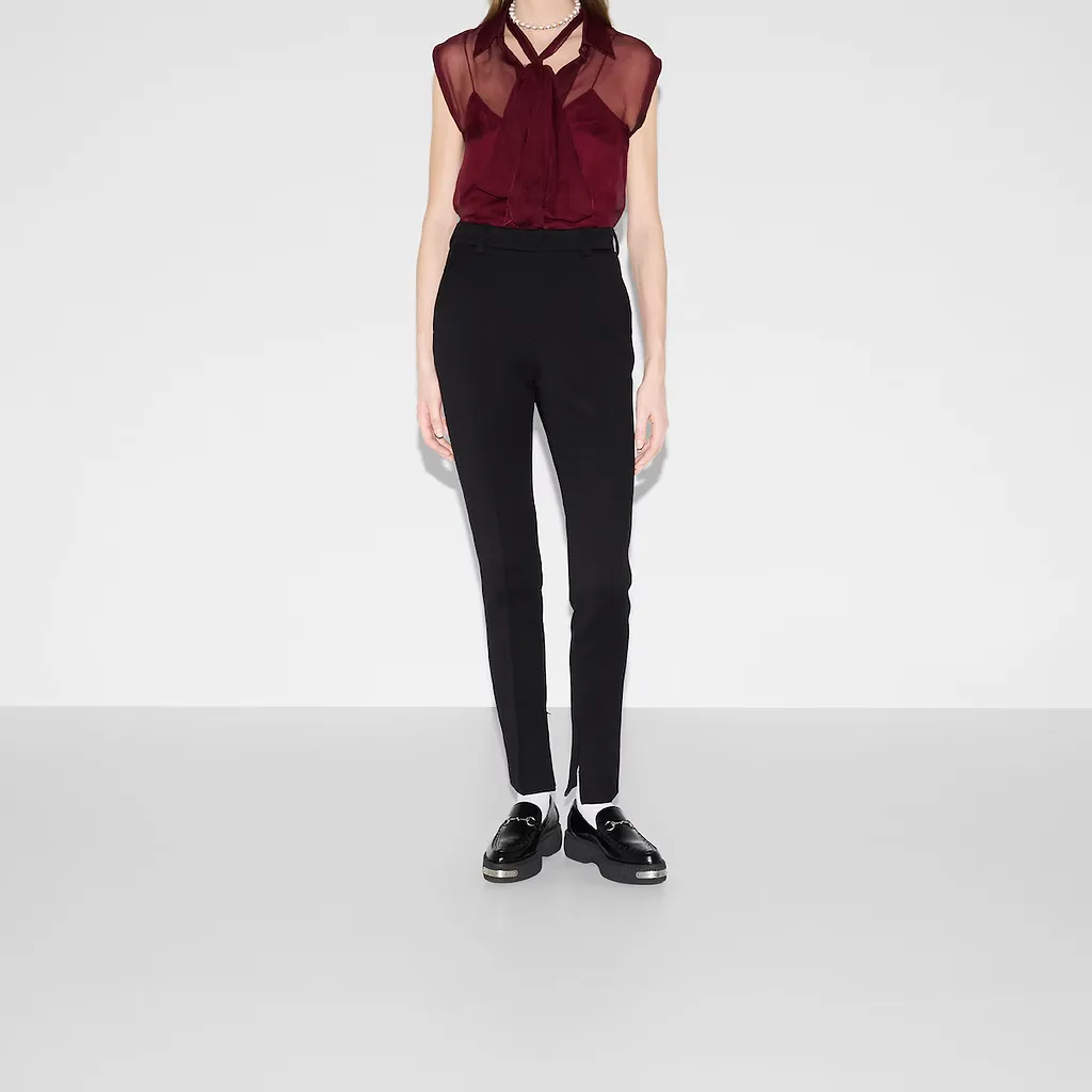 Cotton Jersey Trousers With Embroidery