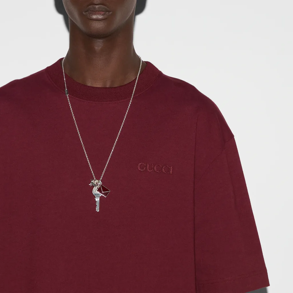 Cotton Jersey T-Shirt With Embroidery