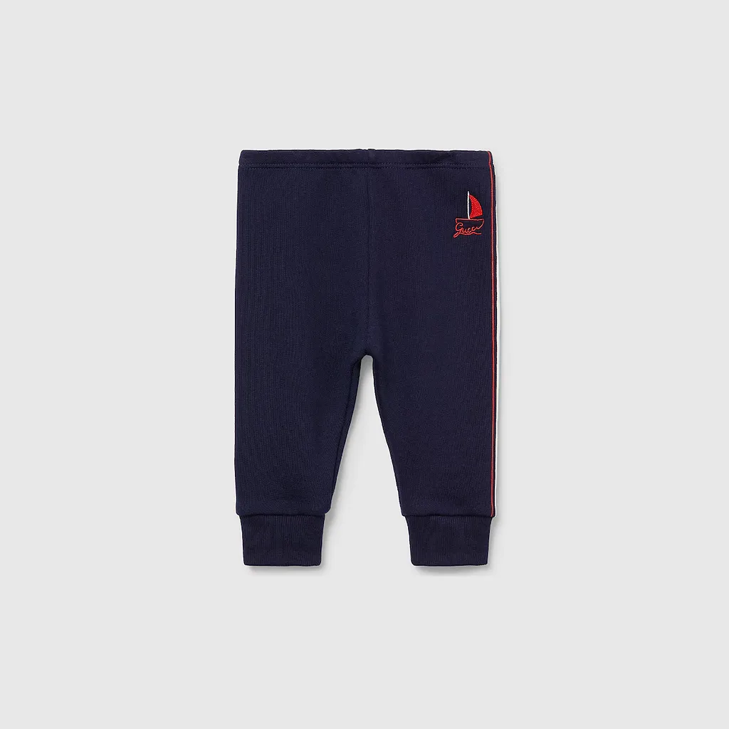 Baby Embroidered Cotton Jersey Pants