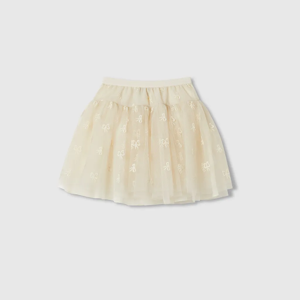 Children's Embroidered Tulle Skirt