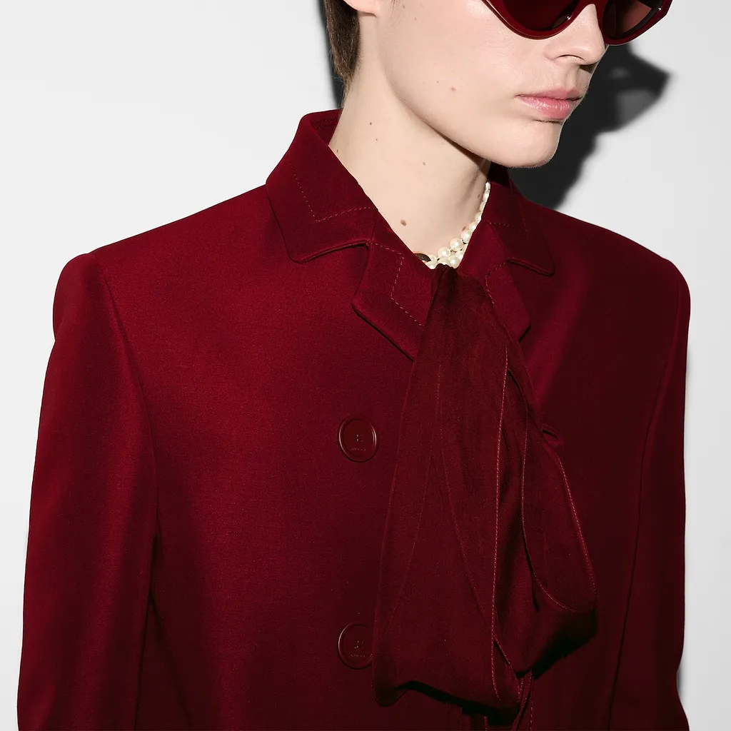 Wool Silk Cady Jacket With Martingale