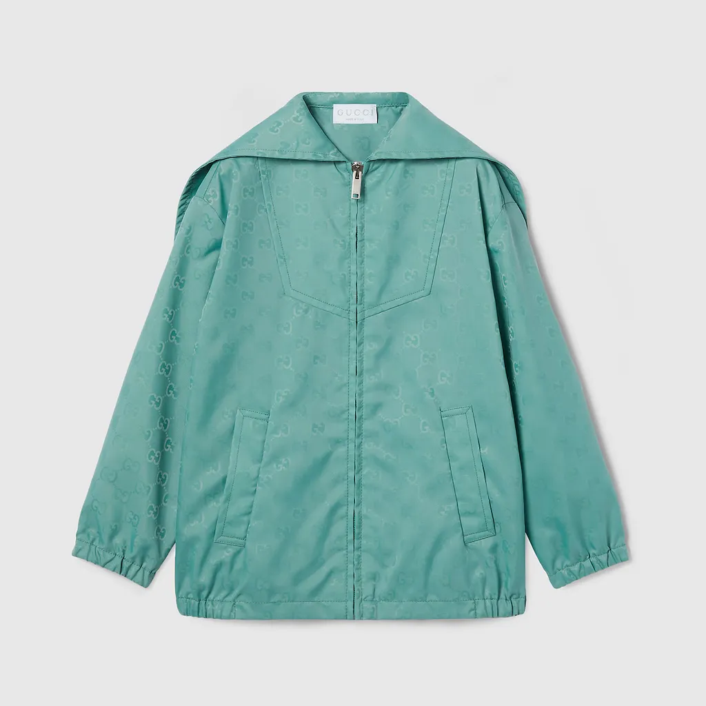 Children's Gg Nylon Zip Jacket