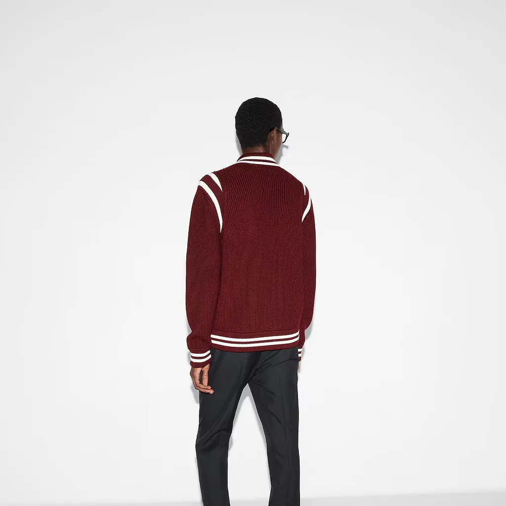 Knit Wool Cardigan With Embroidery