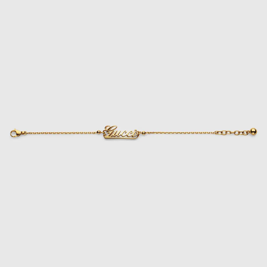 Chain Bracelet With Gucci Script
