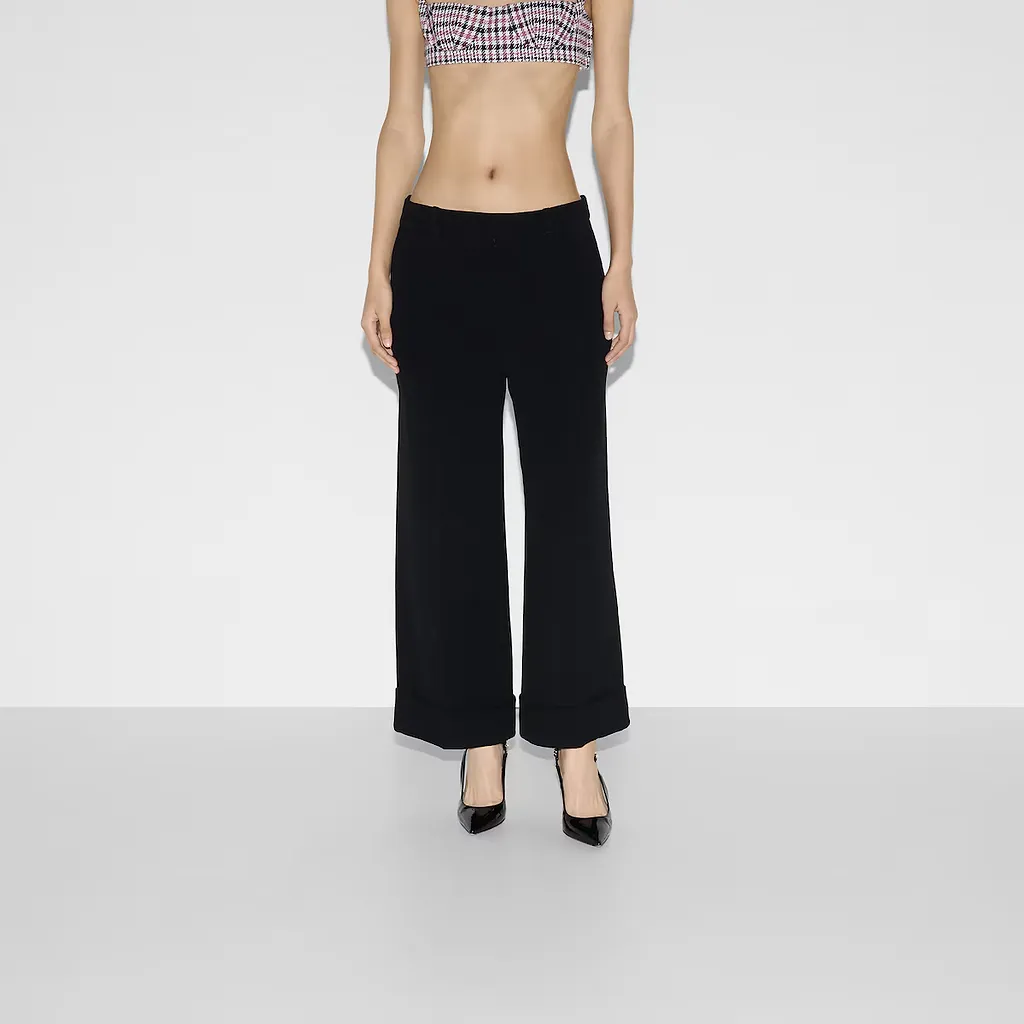 Embroidered Viscose Sable Trouser