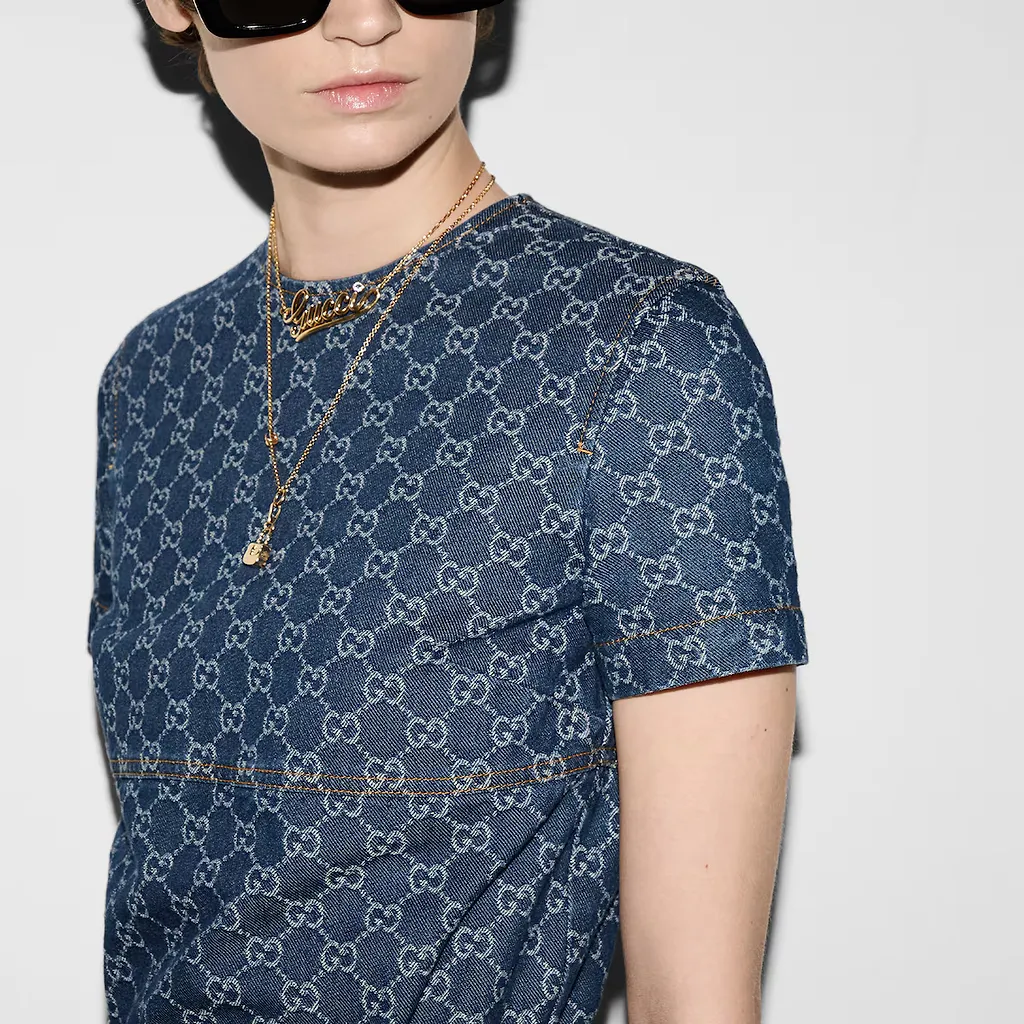 Gg Denim Jacquard Dress