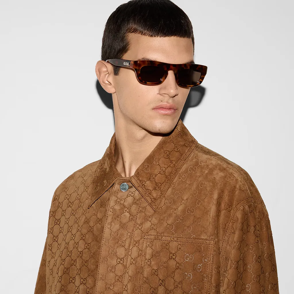Embossed Gg Suede Jacket