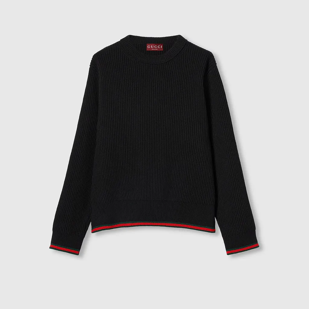 Wool Cashmere Rib Knit Sweater