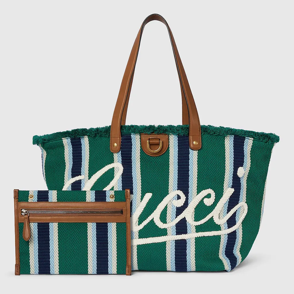 Embroidered Medium Canvas Tote Bag