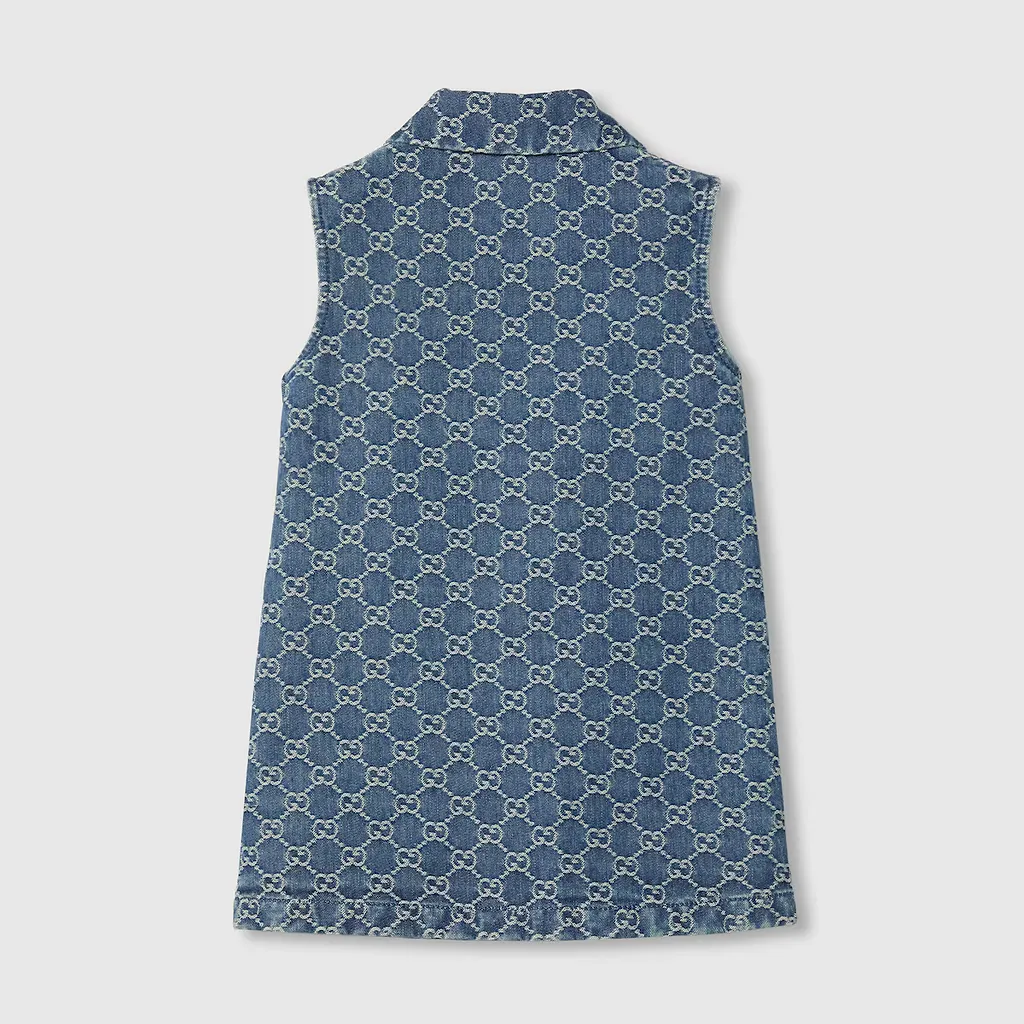 Children's Gg Denim Jacquard Dress