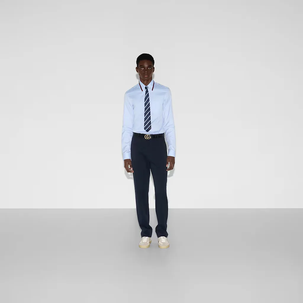 Cotton Gabardine Trouser With Web
