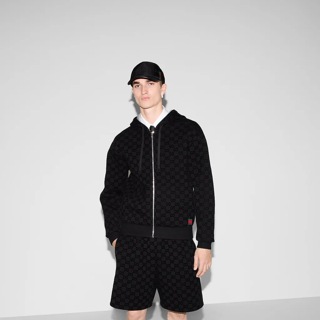 Printed Jersey Zip Sweatshirt