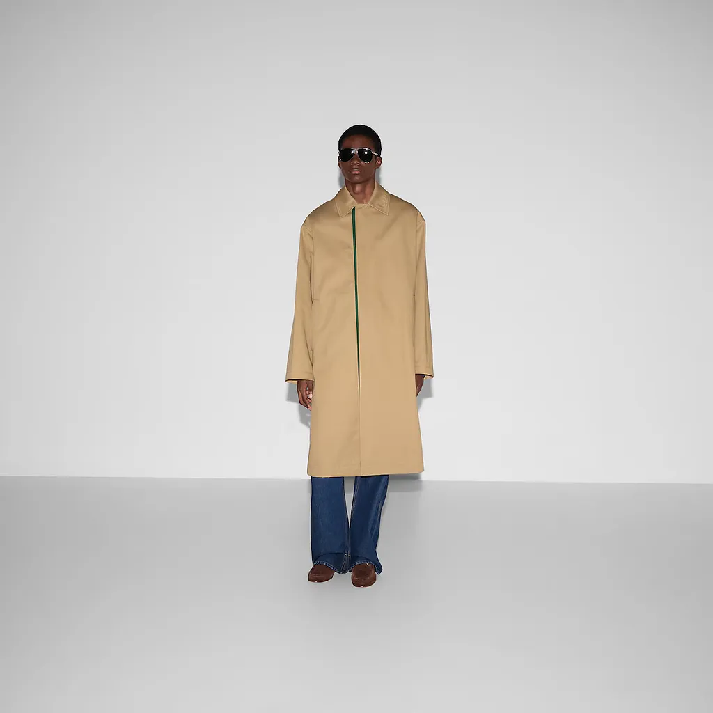 Embossed Cotton Coat With Web