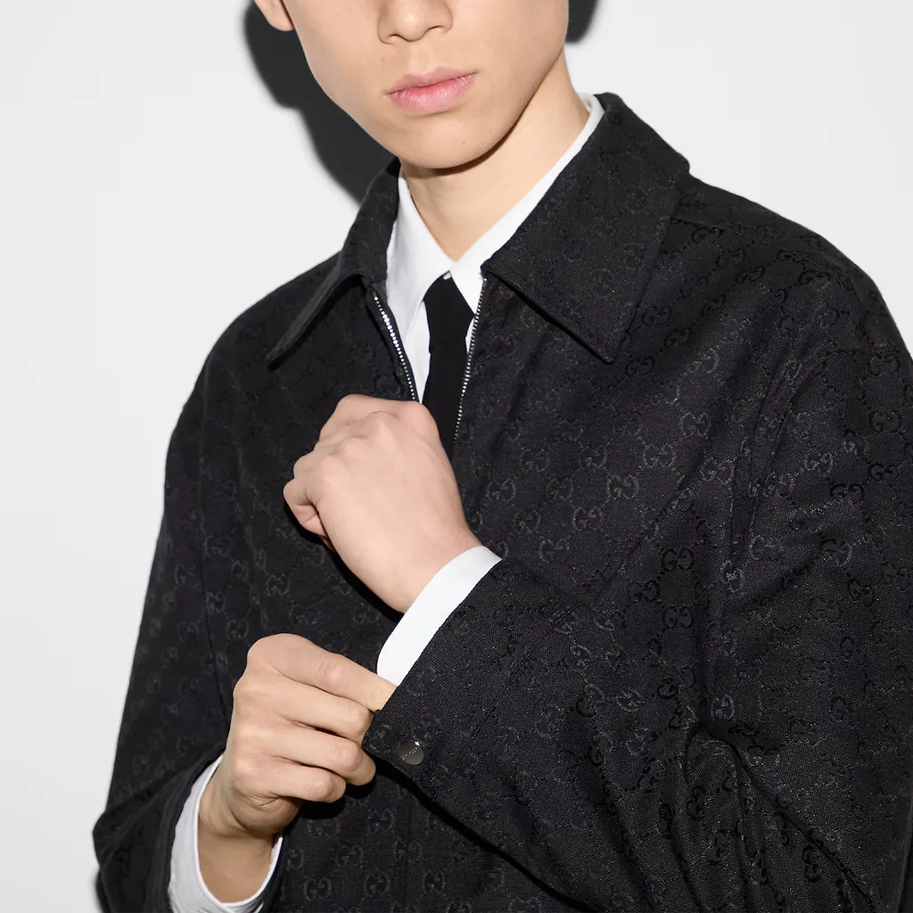 Reversible Nylon And Gg Canvas Jacket