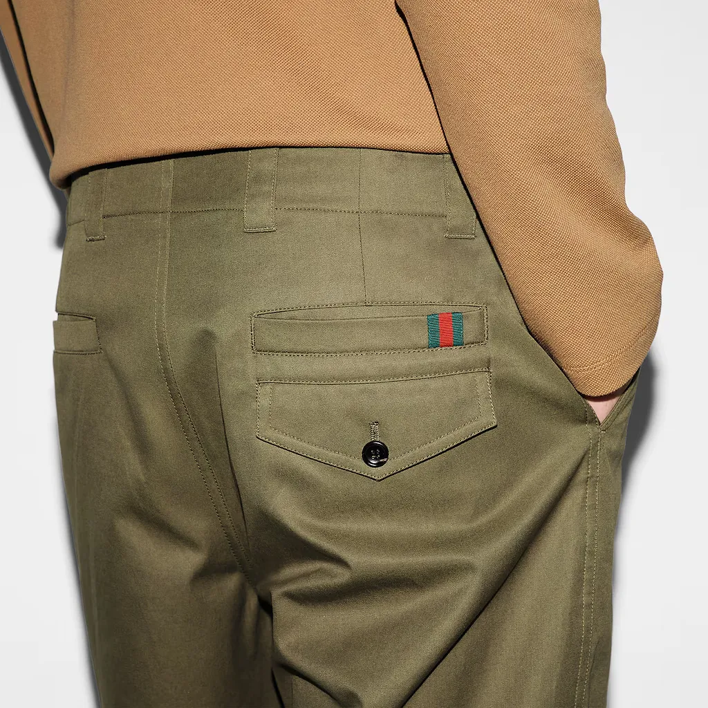 Cotton Twill Trousers With Web