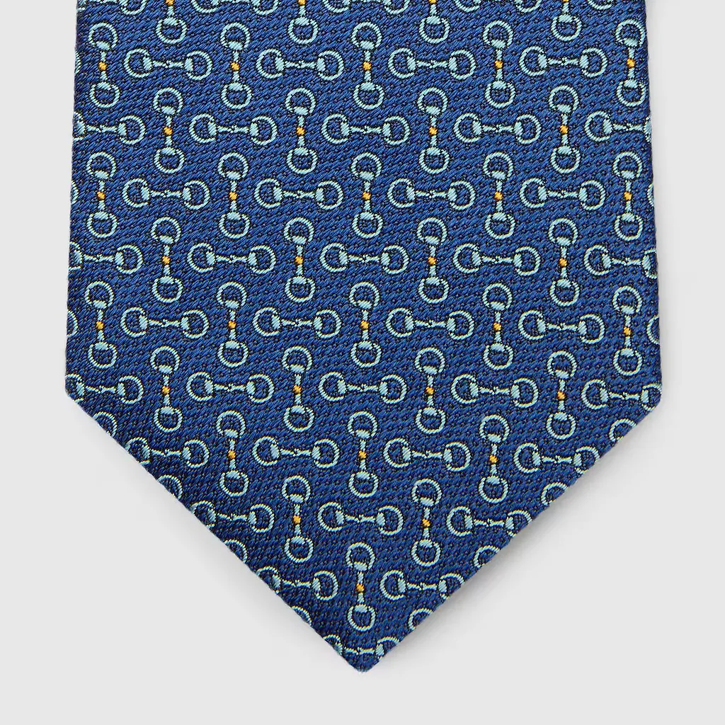 Horsebit Silk Jacquard Tie