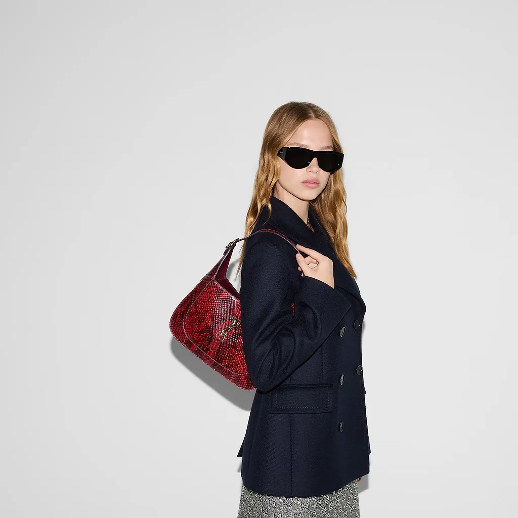 Gucci Jackie Small Python Shoulder Bag