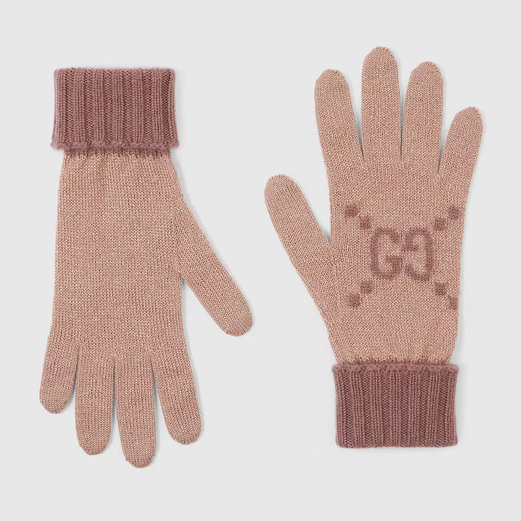 Gg Cashmere Lamé Gloves