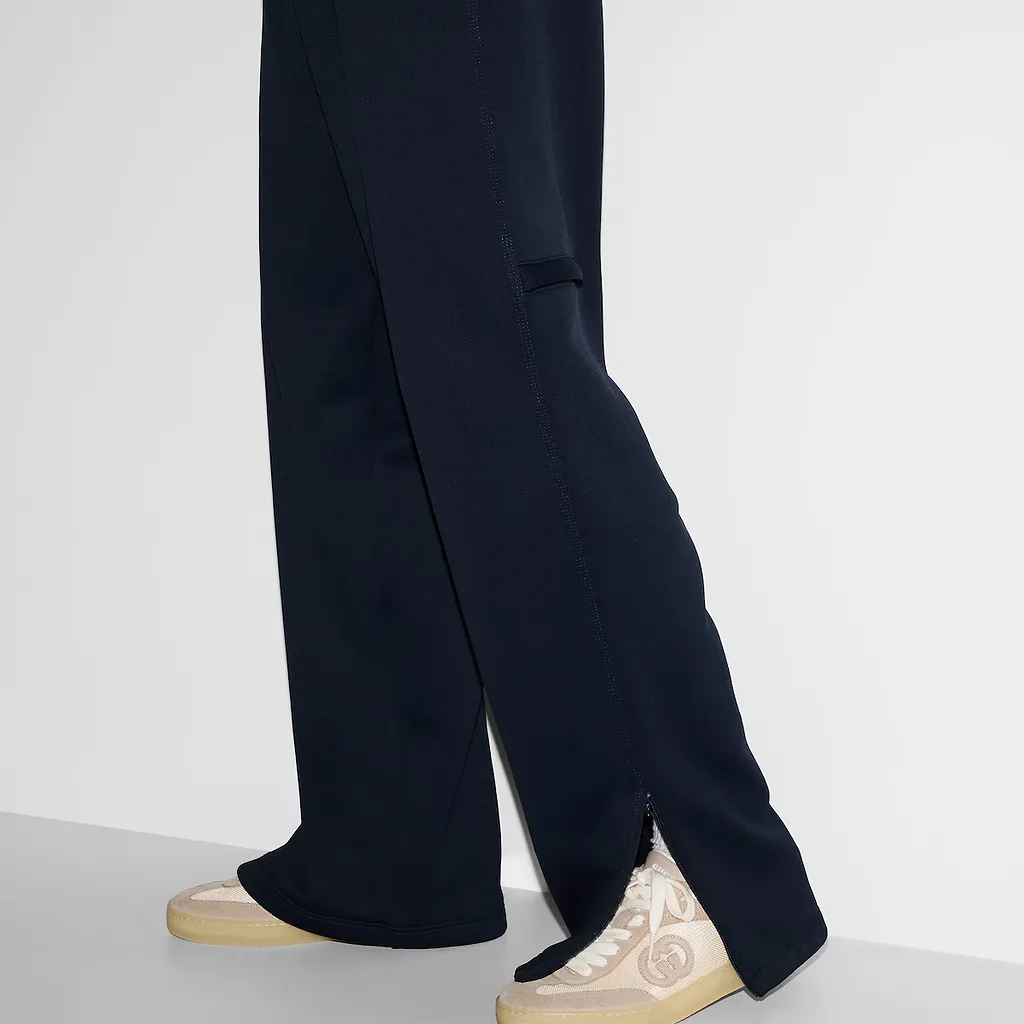 Wide Leg Nylon Jersey Trousers
