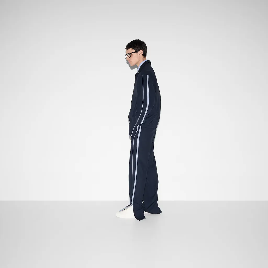Embroidered Wool Twill Pant