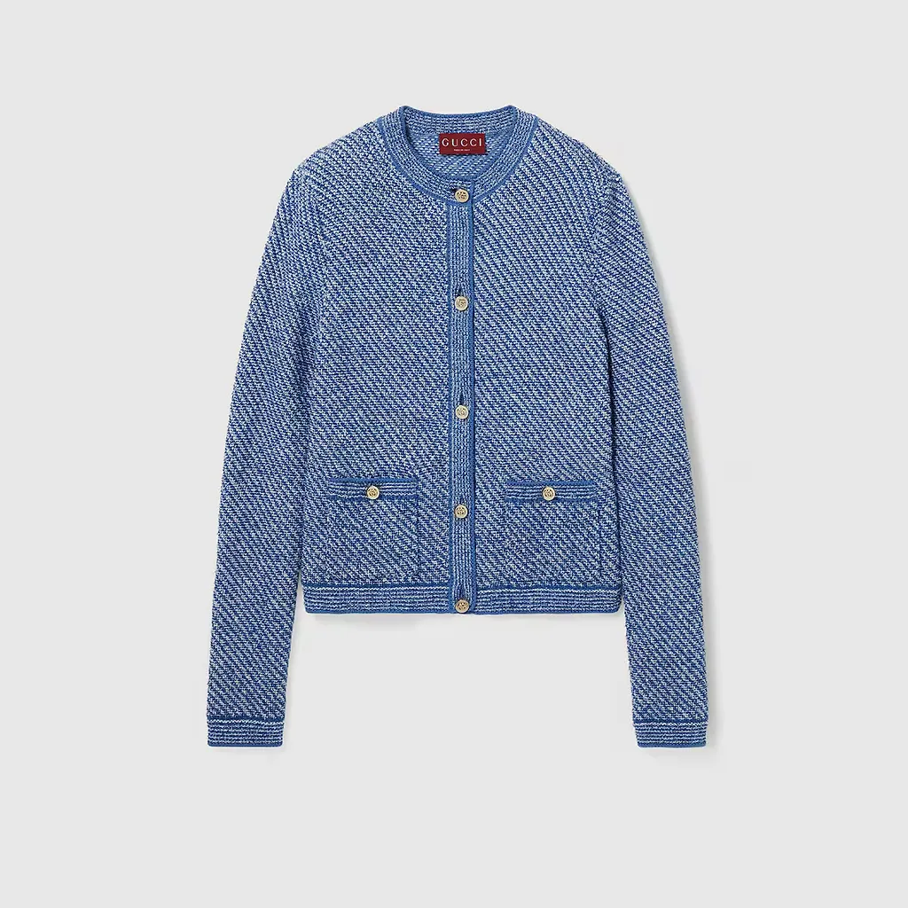 Fine Cotton Crewneck Cardigan